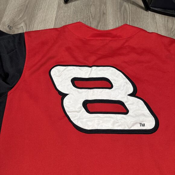 Dale Earnhardt Jr Budweiser Chase Authentics Baseball Jersey Red Men’s Medium - Picture 7 of 8